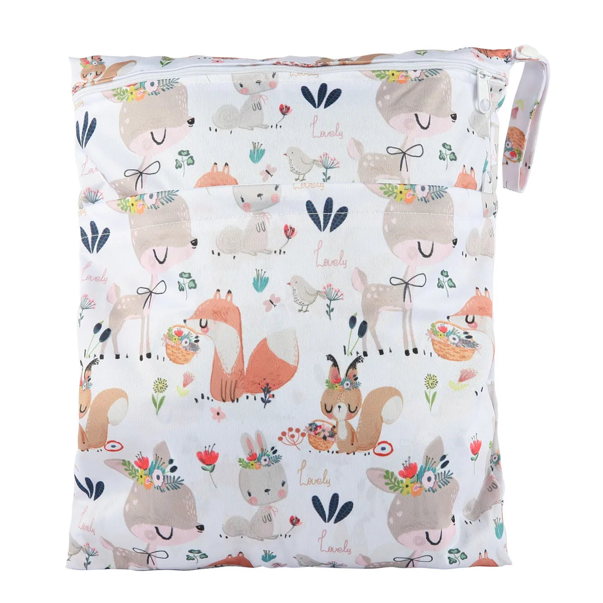 [Sigzagor] Waterproof Wet Dry Bag – Reusable Baby Diaper & Nappy Storage with Two Zippers (36cm x 29cm | 14.2in x 11.4in)