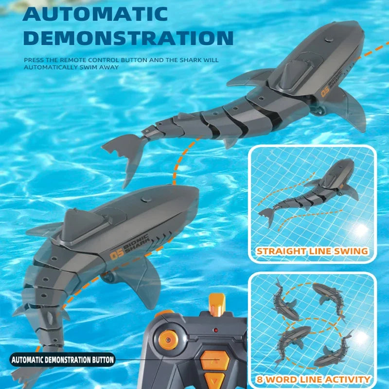 RC Shark Submarine Toy – Waterproof Remote Control Whale for Bathtub and Pool