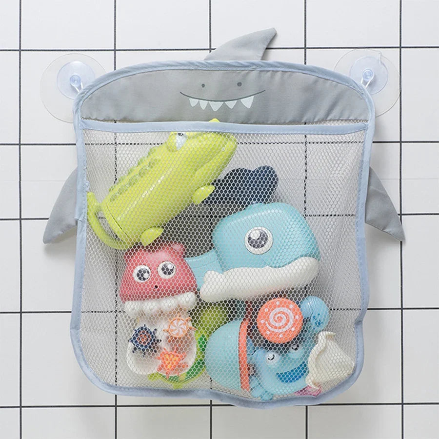 Baby Bath Toy Storage Bag with Strong Suction Cups – Duck and Frog Mesh Organizer