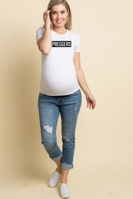 See You Soon Summer Tees Women T-shirts Slim Maternity Funny Letter Tops O-Neck Pregnancy T-shirts for Pregnant Women