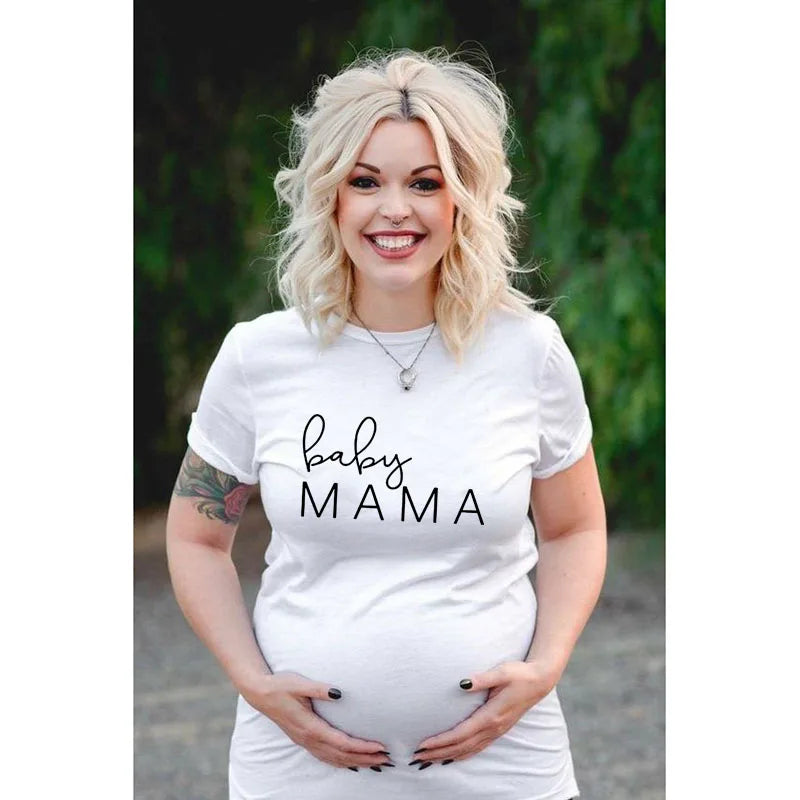 See You Soon Summer Tees Women T-shirts Slim Maternity Funny Letter Tops O-Neck Pregnancy T-shirts for Pregnant Women