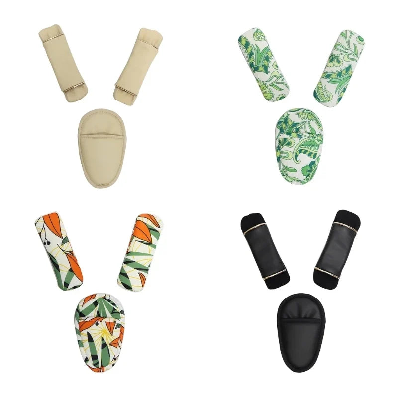 Adjustable 3-Piece Baby Car Seat Belt Cushion Set Stroller Shoulder Strap Covers & Crotch Pad