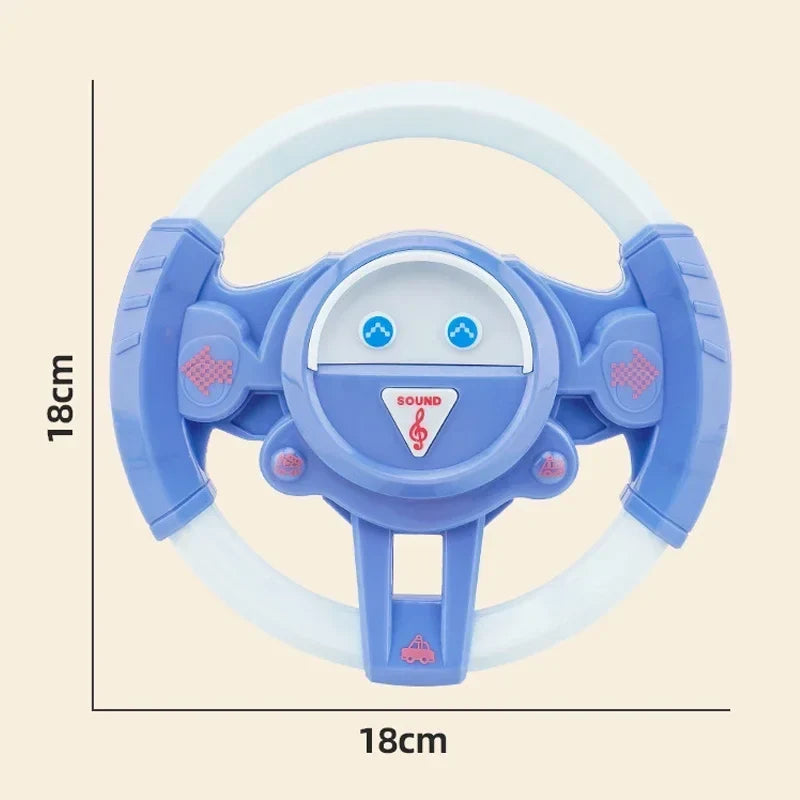 Infant Shining Electric Simulation Steering Wheel Toy with Light and Sound Kids Early Educational Stroller Vocal Toy