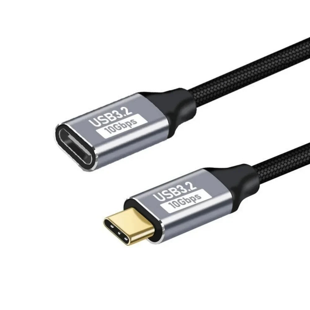 100W PD Fast Charging Cable 5A Type USB C 3.1 Gen 2 Male to Female Extension Cord 90 Angle 10Gbps USB C Extender Data Cables