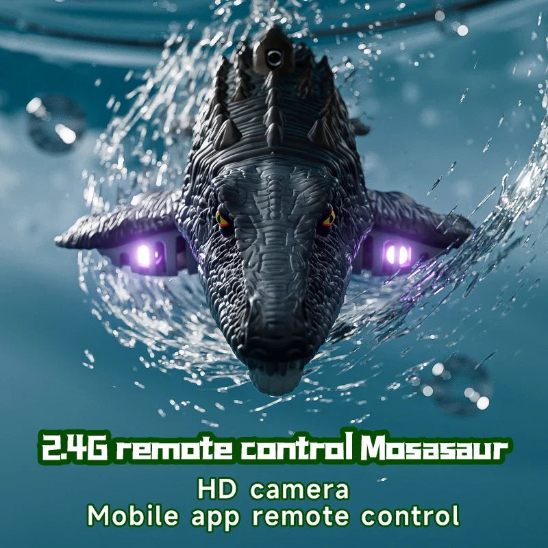 2.4GHz RC Dinosaur Boat Toy – Remote Control Simulation with Light and Spray for Pool and Bath