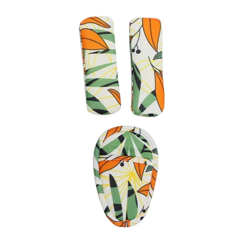 Adjustable 3-Piece Baby Car Seat Belt Cushion Set Stroller Shoulder Strap Covers & Crotch Pad