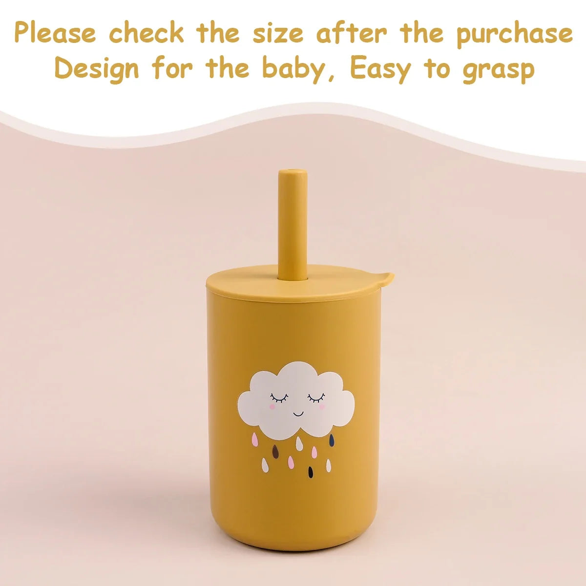 TYRY.HU 1Pc Baby Feeding Straw Cup, Cartoon Learning Feeding Cup, Food Grade Silicone Toddler Water Bottle, BPA Free Tableware