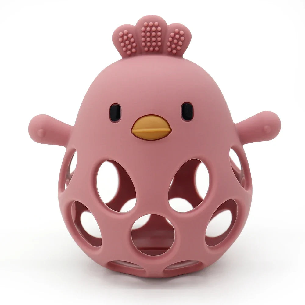 1Pcs Baby Teether Gloves - Cartoon Chick Shape Silicone Teether Toy, Dental Care for Gums, Anti-Eating Hand Molar, Baby Accessory