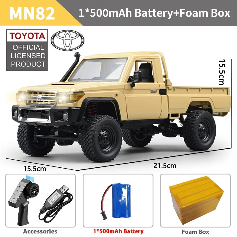 ZWN 1:12 RC Car MN82 PRO with Headlights and 4WD Off-Road Pickup Truck