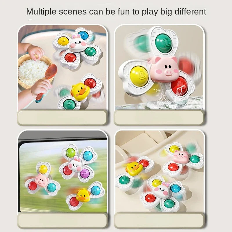 Baby Sucker Spinning Montessori Bath Toy – Rotating Educational Toy for Toddlers