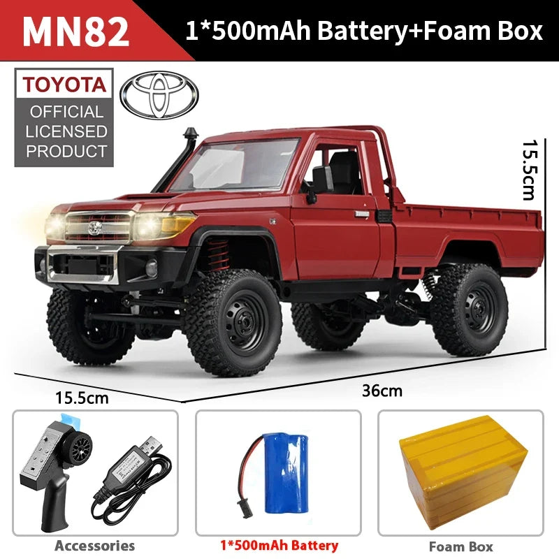 ZWN 1:12 RC Car MN82 PRO with Headlights and 4WD Off-Road Pickup Truck