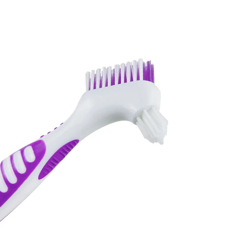 4Pcs Denture Cleaning Brush Set, Multi-Layered Bristles, Non-Slip Ergonomic Handle, Dual Heads Oral Care