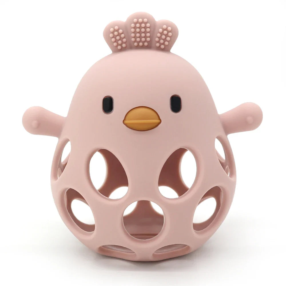 1Pcs Baby Teether Gloves - Cartoon Chick Shape Silicone Teether Toy, Dental Care for Gums, Anti-Eating Hand Molar, Baby Accessory