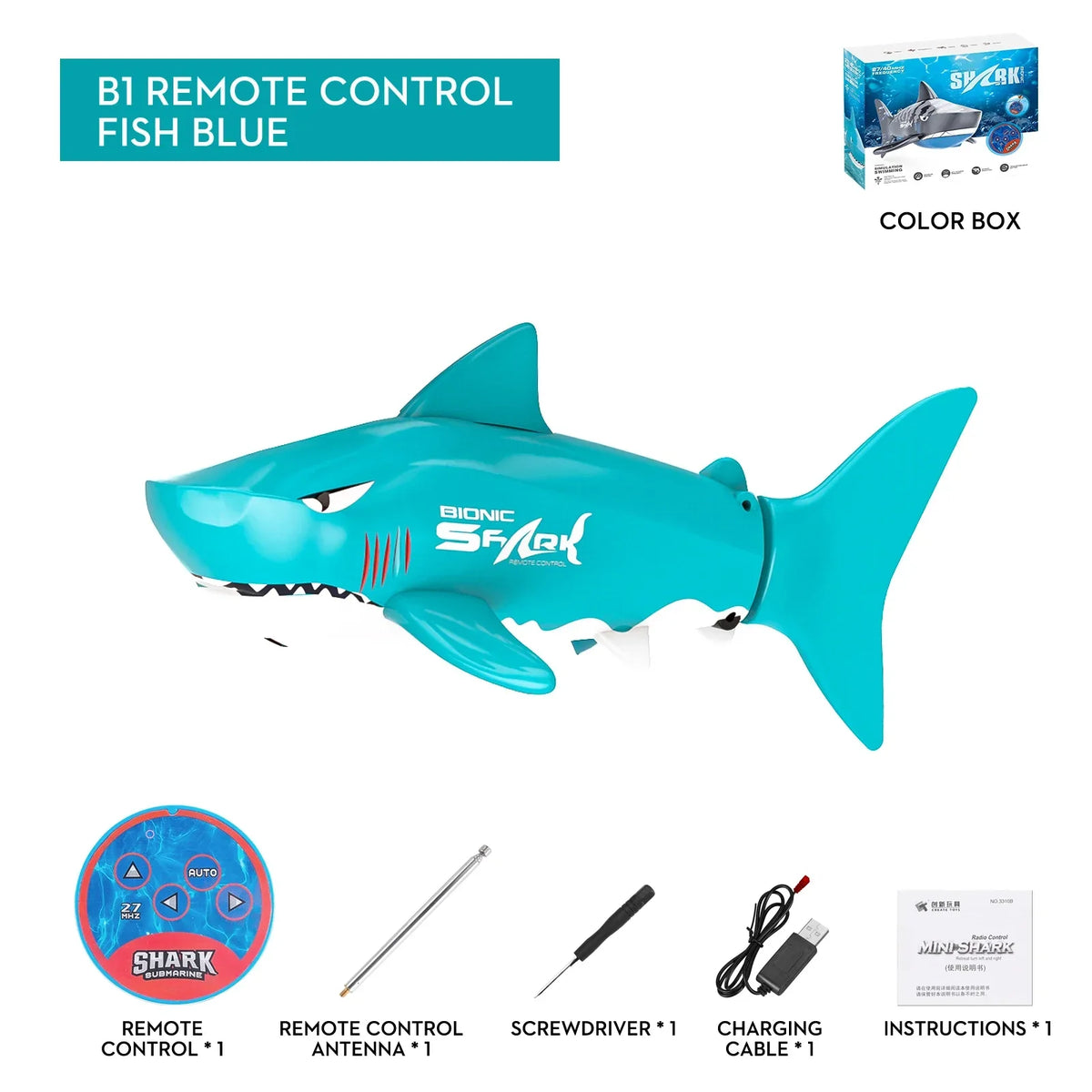 RC Shark and Whale Toy – Electric Remote Control Dolphin Submarine for Pool and Bath
