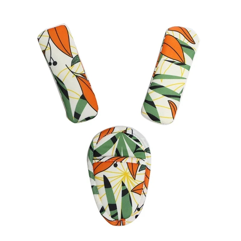 Adjustable 3-Piece Baby Car Seat Belt Cushion Set Stroller Shoulder Strap Covers & Crotch Pad