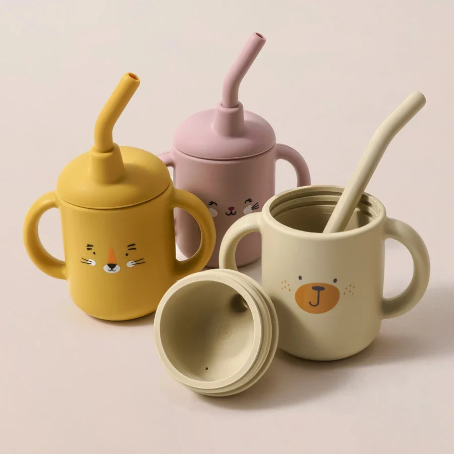 Newborn Feeding Portable Drinkware, Baby Food Storage Snack Cup, Infant Sippy Cup, Silicone Feed Water Bottle, Baby Accessories