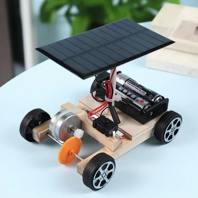 DIY Solar Powered Car Kit – STEM Educational Assembly Toy for Kids, No Batteries, 11.5×9×9 cm (4.5×3.5×3.5 in)