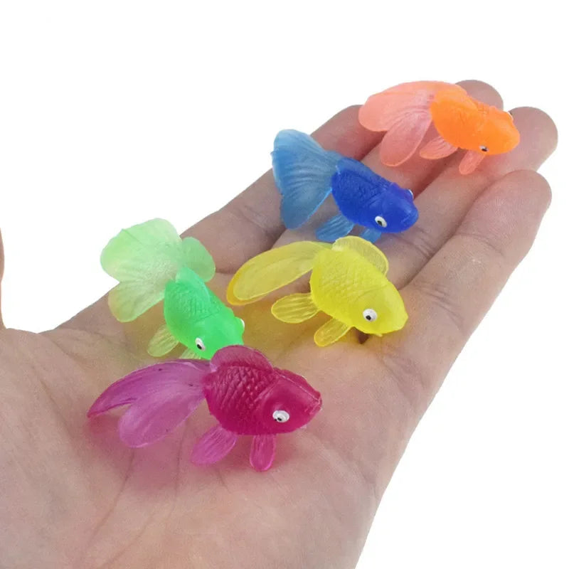10Pcs Soft Rubber Goldfish Bath Toys – Mini Floating Fish for Toddlers