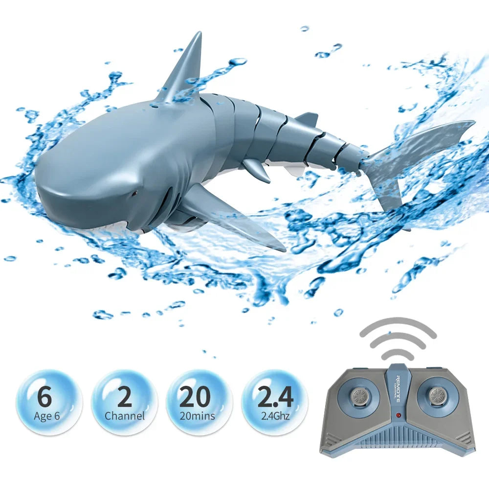 RC Shark and Whale Toy – Electric Remote Control Dolphin Submarine for Pool and Bath