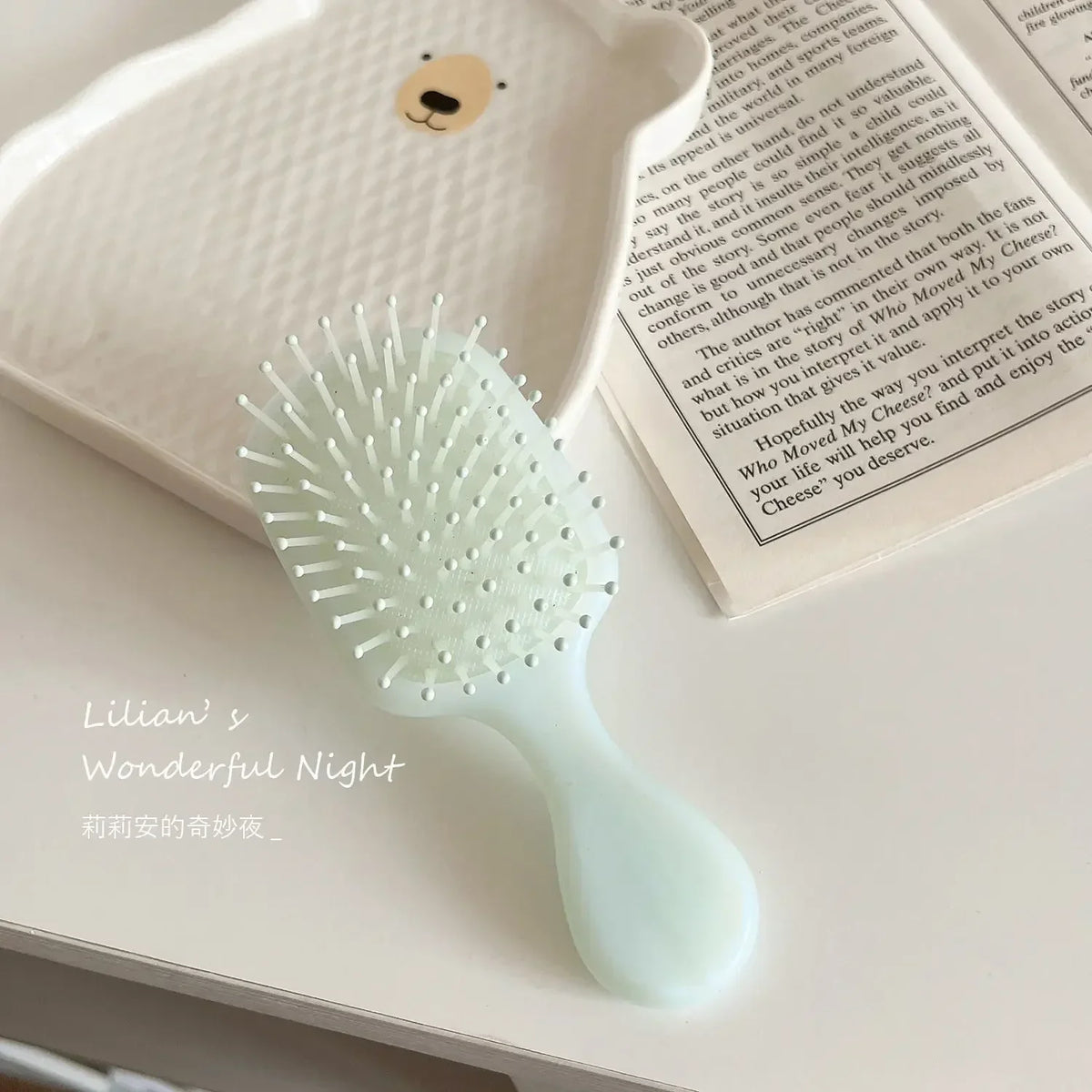1 Piece Small Toddler Girl Hair Brush - Solid Color Massage Air Cushion Comb for Kids - Lovely Hair Care Tool