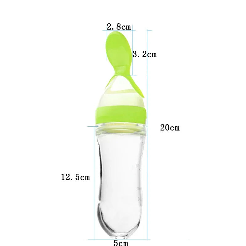 Mushy Food Feeder Spoon for Babies - Puree, Juices, Egg Custard Feeder, Press Type Bottle Spoon, Infant & Kids Nipple Utensils