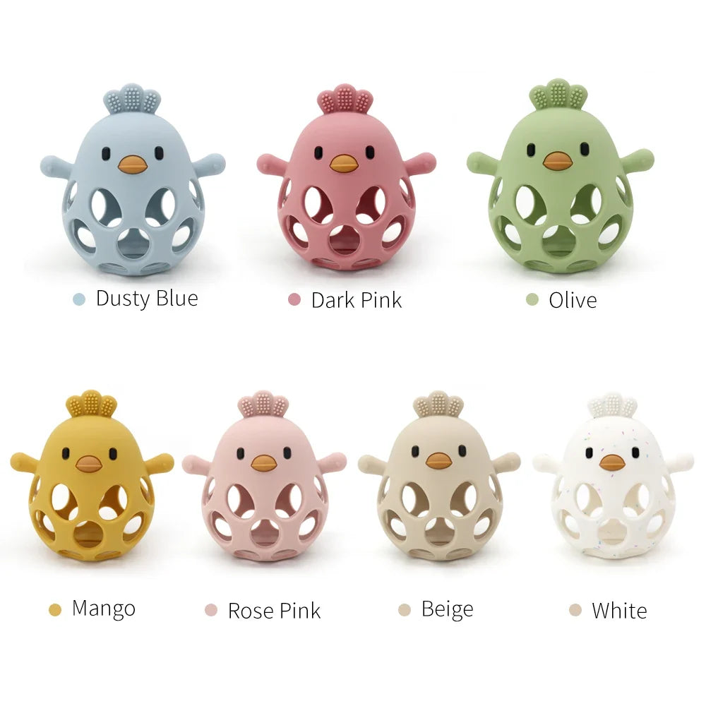 1Pcs Baby Teether Gloves - Cartoon Chick Shape Silicone Teether Toy, Dental Care for Gums, Anti-Eating Hand Molar, Baby Accessory