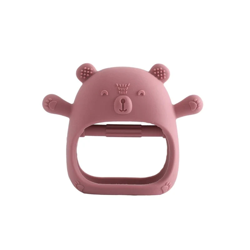 Baby Teether Gloves - Cartoon Bear Silicone Teething Gloves, Dental Care for Gums, Anti-Eating Molar Stick, BPA-Free Baby Accessory