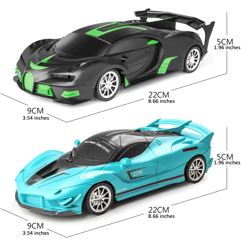1/18 RC Car with LED Lights and 2.4G Remote Control High-Speed Drift