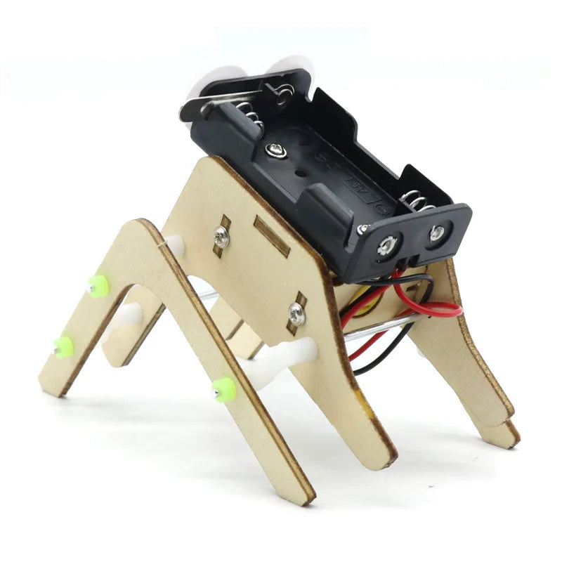 Walking Spider Robot - DIY Bionic Superhero Model, STEM Education Experiment Kit, Wooden Puzzle for Kids