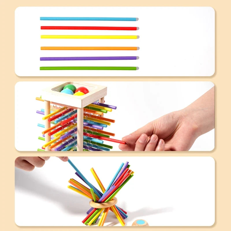 Parent-Child Wooden Stick Battle Puzzle — Two-Player Spatial Thinking Game for Kids Ages 3-12