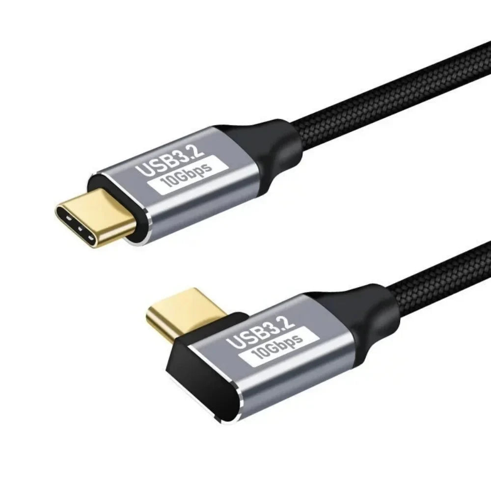 100W PD Fast Charging Cable 5A Type USB C 3.1 Gen 2 Male to Female Extension Cord 90 Angle 10Gbps USB C Extender Data Cables