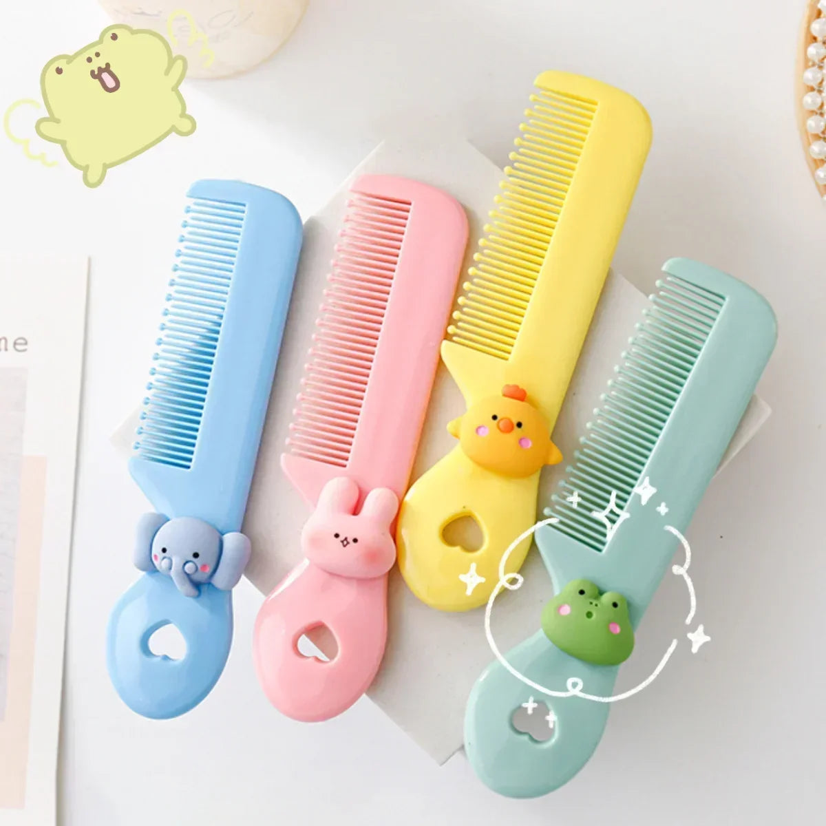 2023 New Children’s Small Anti-Screw Hair Brush Comb - Cartoon Mini Portable Untangling Bangs Round Tooth Hairbrush for Girls