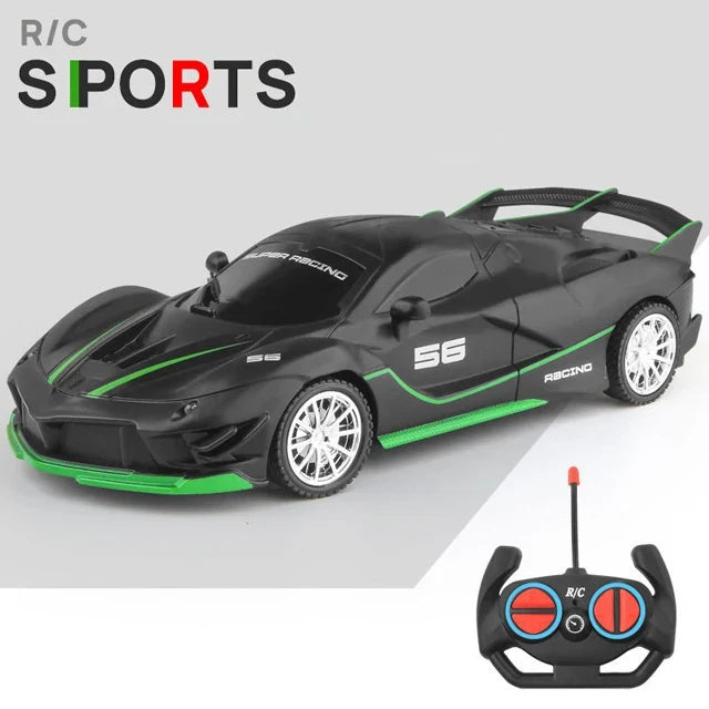 1/18 RC Car with LED Lights and 2.4G Remote Control High-Speed Drift