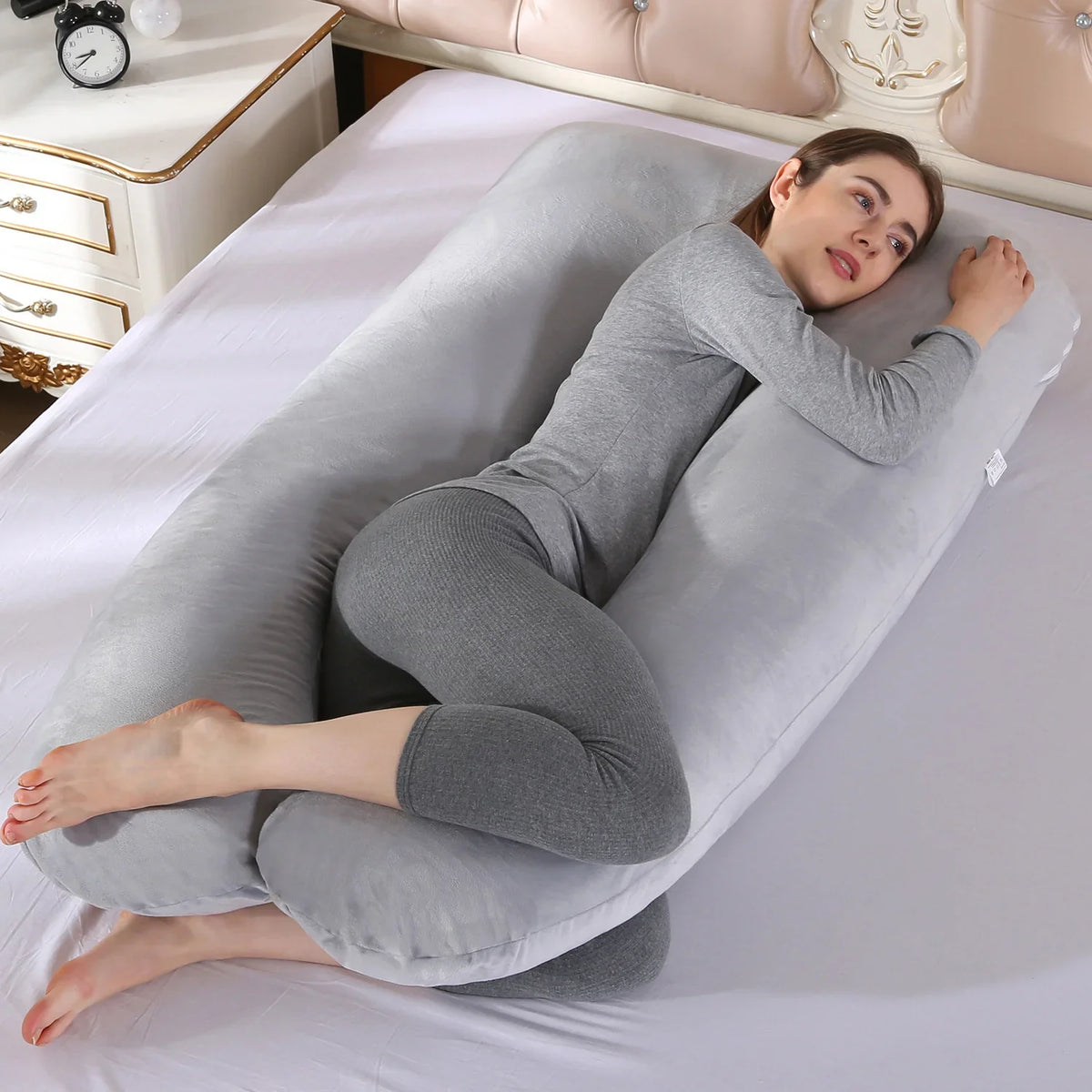 70x130CM Full Body Nursing Pregnancy Pillow - U-Shaped Maternity Pillow for Sleeping with Removable Cotton Cover (27.5x51 inches)