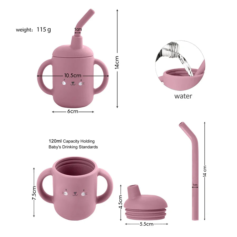 Newborn Feeding Portable Drinkware, Baby Food Storage Snack Cup, Infant Sippy Cup, Silicone Feed Water Bottle, Baby Accessories