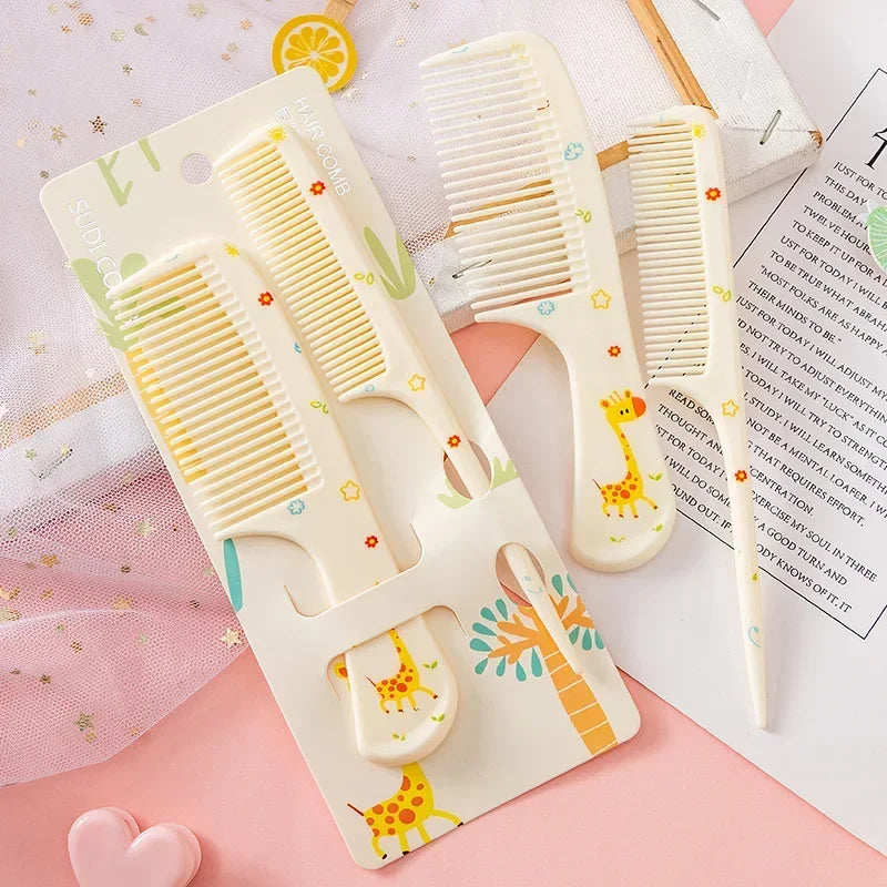 2Pcs/Set Cute Kids Hairdressing Comb - Anti-static Pointed Tail Comb for Girls - Strawberry Fruit Hair Comb