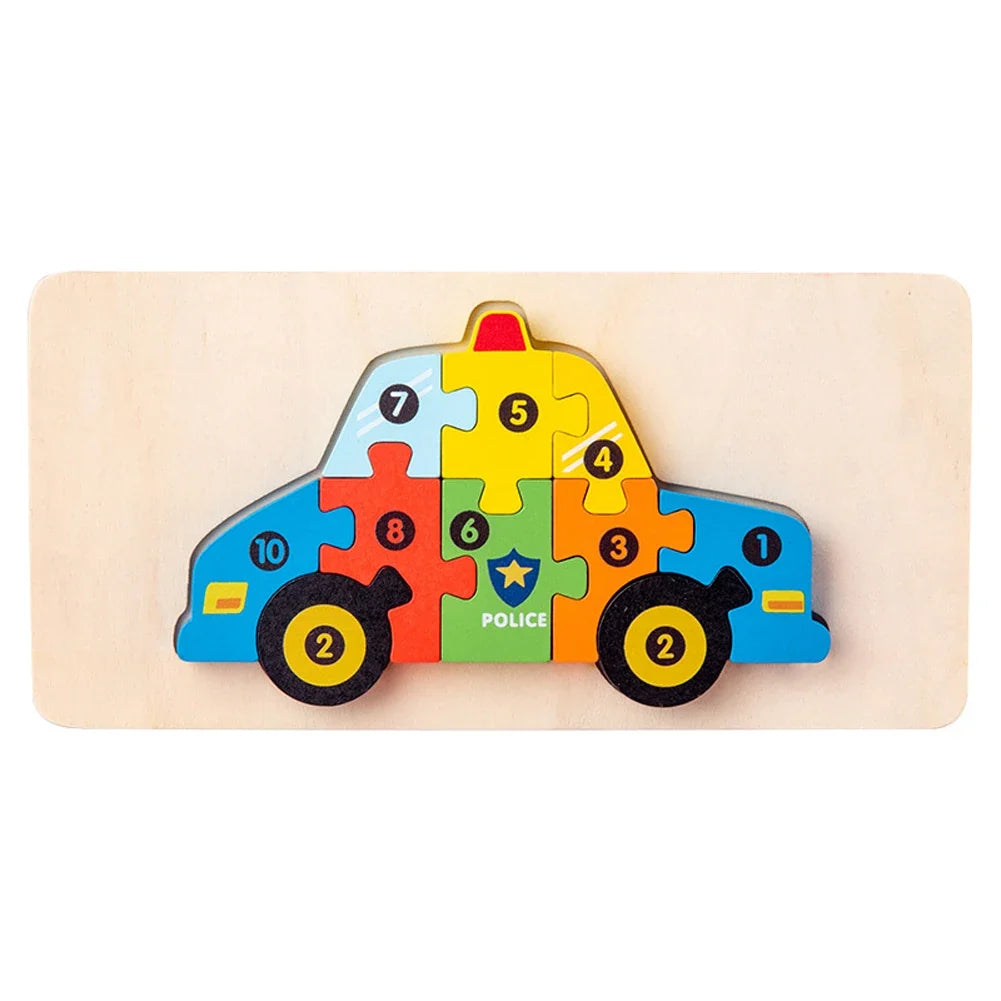 3D Wooden Animal Puzzles for Toddlers Ages 2-6 - Educational Montessori Fine Motor Toy