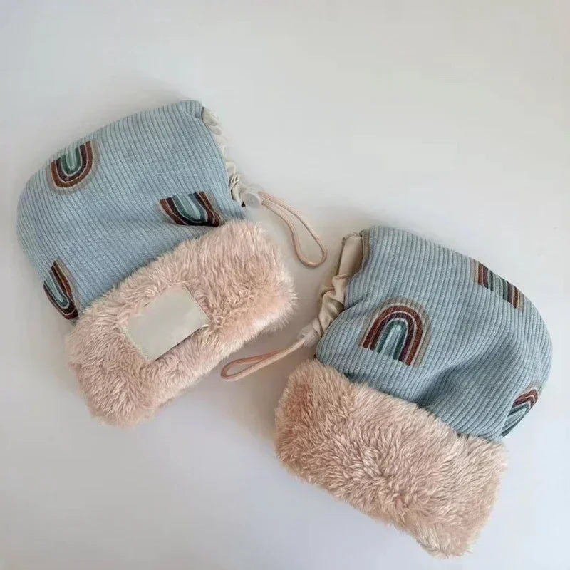 Kids Winter Handlebar Muffs Thick Warm Gloves for Toddlers 1-3 Years Unisex Stroller & Bike Mittens