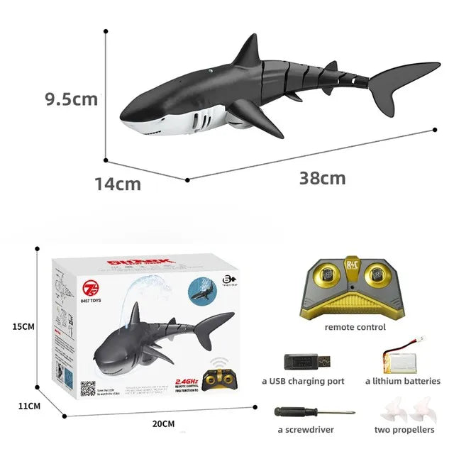 RC Shark Submarine Toy – Waterproof Remote Control Whale for Bathtub and Pool