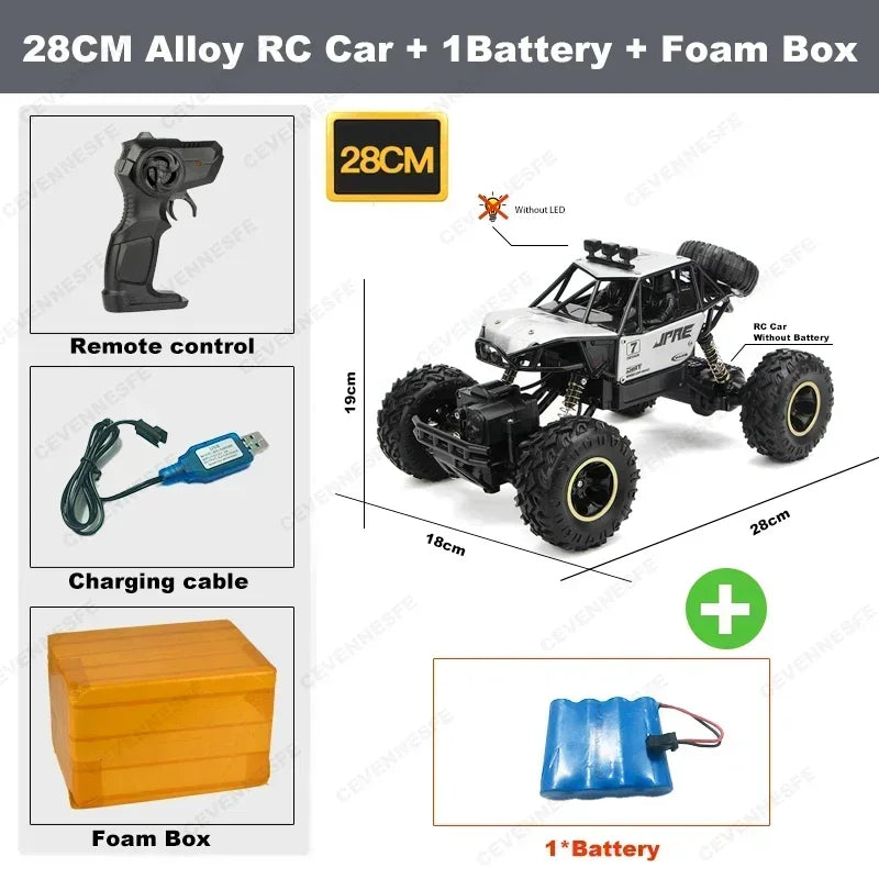 4WD RC Car 1:12 Off-Road 4x4 Remote Control Buggy with LED Lights