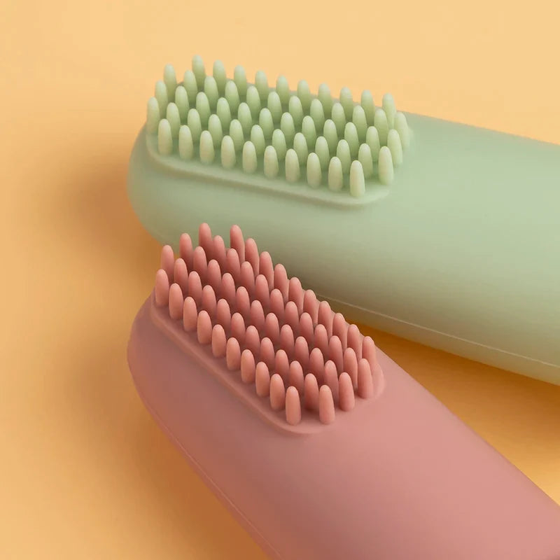 3Pcs Baby Silicone Finger Toothbrush - Children Teeth Cleaning Massage Soft Infant Rubber Brush for Kid Dental Care