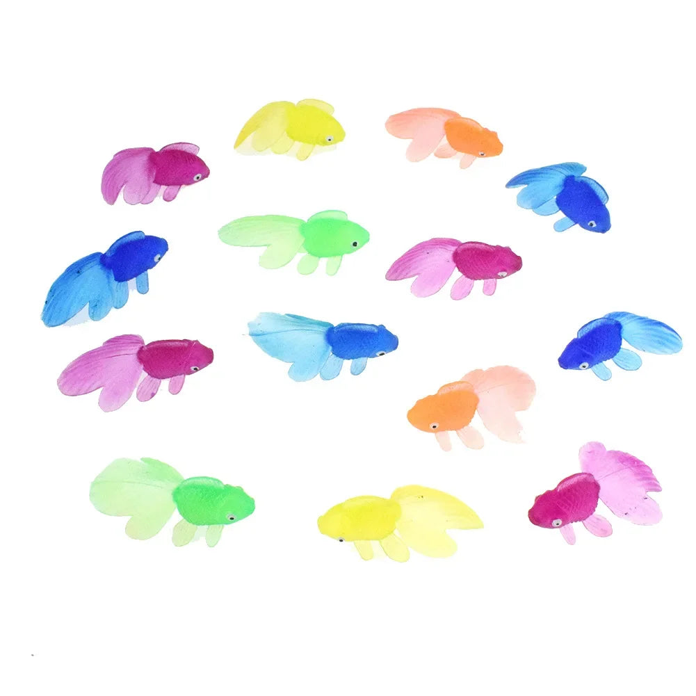 10Pcs Soft Rubber Goldfish Bath Toys – Mini Floating Fish for Toddlers