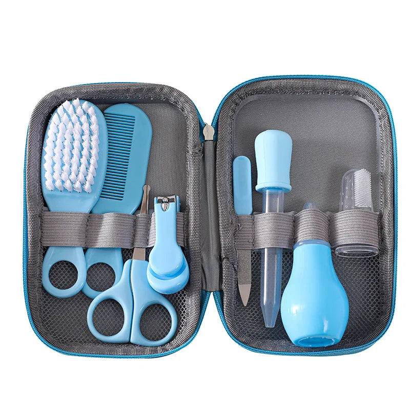 8Pcs/Set Comb & Nose Inhaler Care Set - EVA Package Baby Care Kit - 13Pcs Multifunctional Newborn Baby Nail Clippers