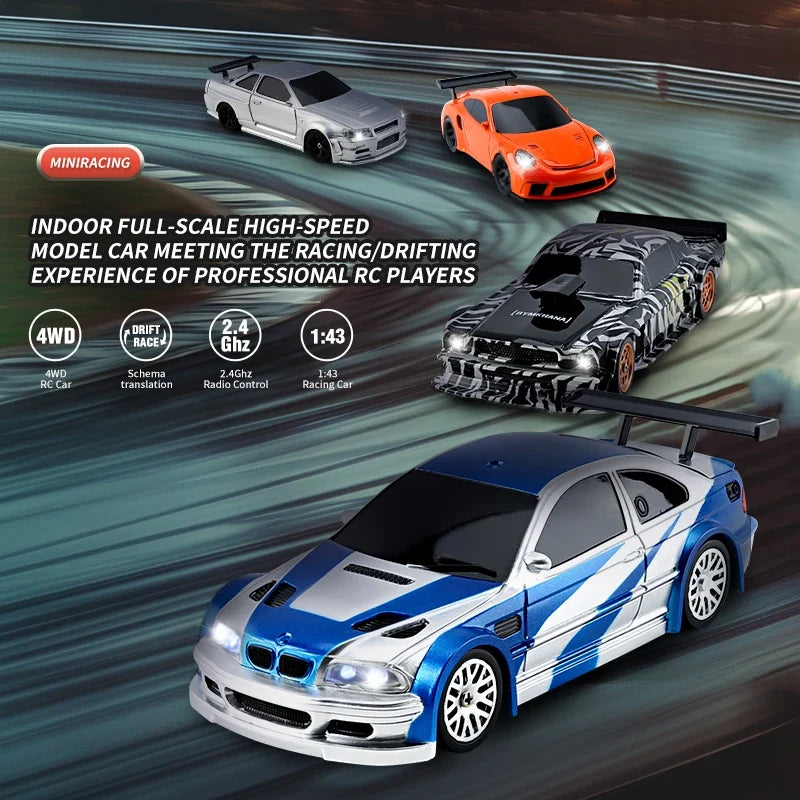 1/43 RC Car 2.4G Mini Remote Control Racing Drift Car with 4WD Off-Road