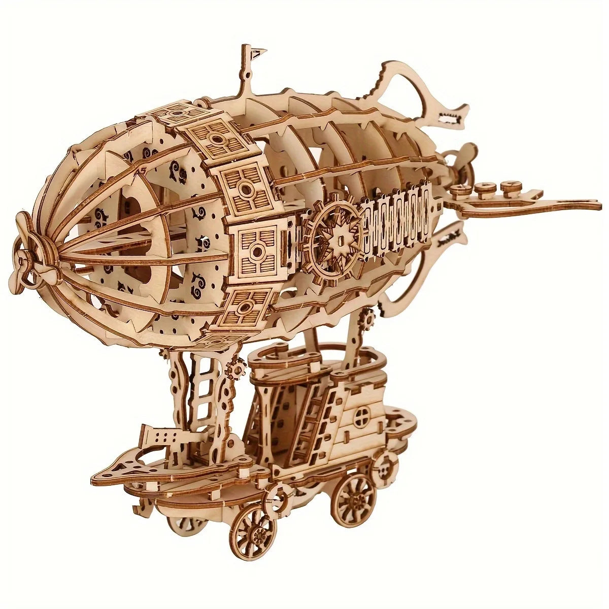 3D Wooden Airship Mechanical Model Kit - DIY Adult Puzzle, No-Glue Steampunk Home Decor & Gift