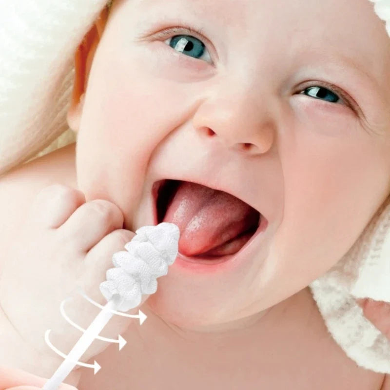 30 Pcs Portable Baby Tongue Cleaner - Disposable Soft Gauze Toothbrush for Infant Oral Care