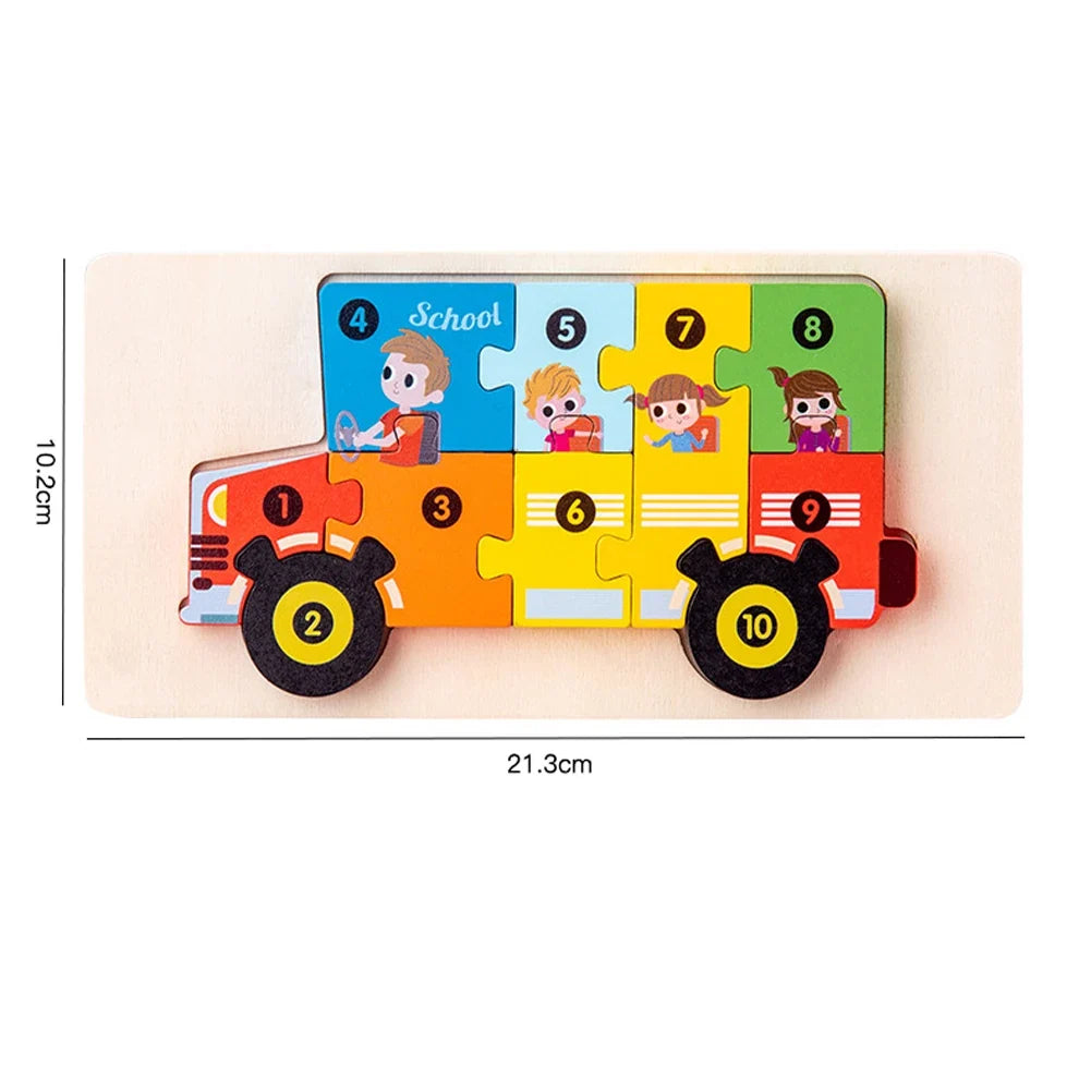 3D Wooden Animal Puzzles for Toddlers Ages 2-6 - Educational Montessori Fine Motor Toy