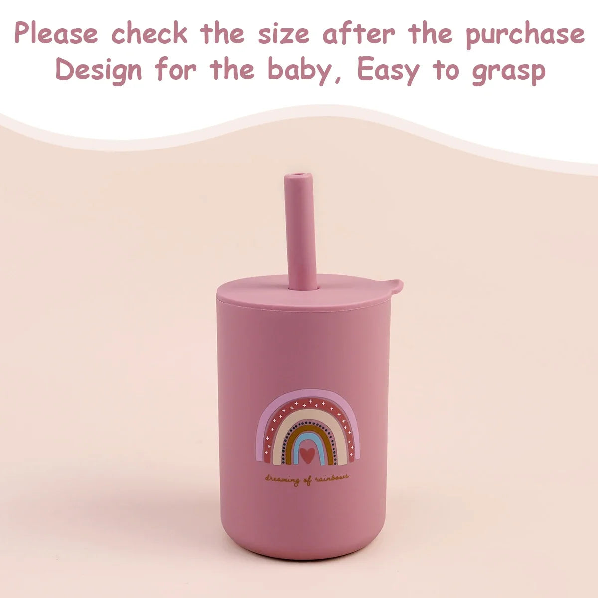 TYRY.HU 1Pc Baby Feeding Straw Cup, Cartoon Learning Feeding Cup, Food Grade Silicone Toddler Water Bottle, BPA Free Tableware