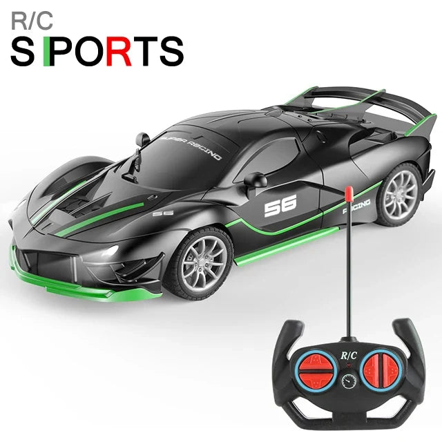 1/18 RC Car with LED Lights and 2.4G Remote Control High-Speed Drift