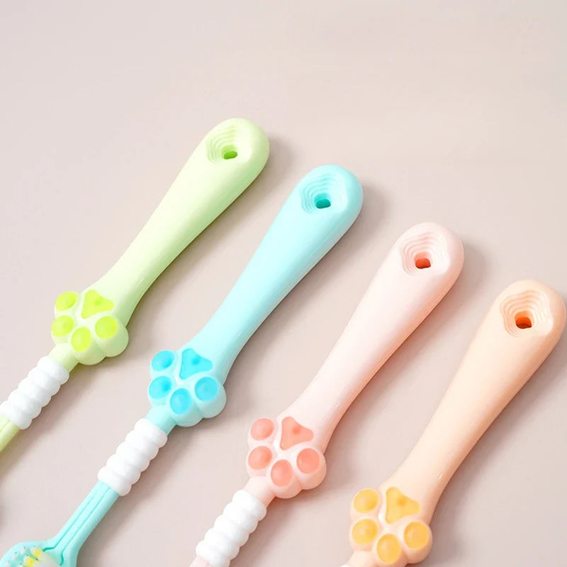 New Baby Three-Sided Toothbrush Cat Claw Design – Soft Bristles for 3-13 Years Old Kids Oral Care